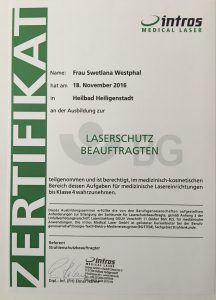 Svetlana Westphal Ausbildung Äsketische Lasermedizin Intros Berlin